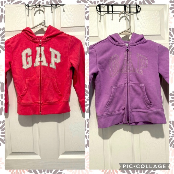 Gap Kids Bundle 2 Hooded Jackets Size Small 6-7. Pink & Purple - Picture 1 of 9